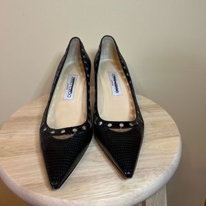 Jimmy Choo Black leather pumps - sz 37.5